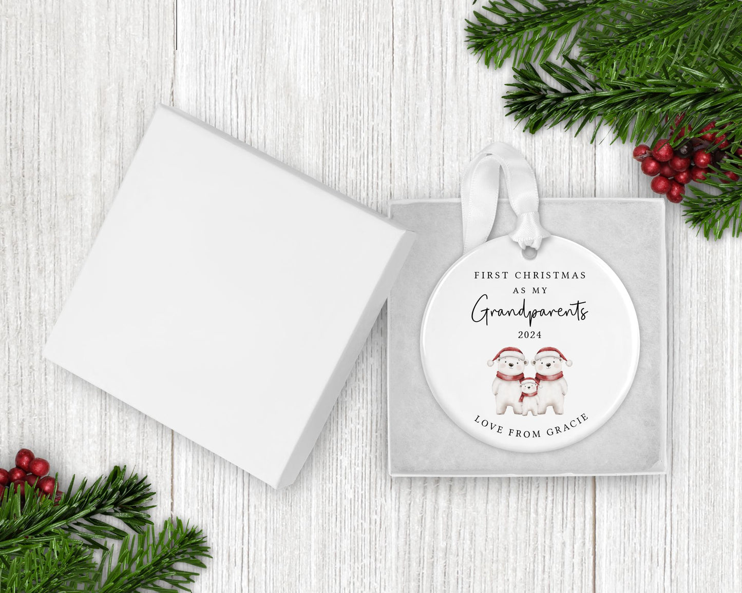 Personalised First Christmas As Grandparents Bauble