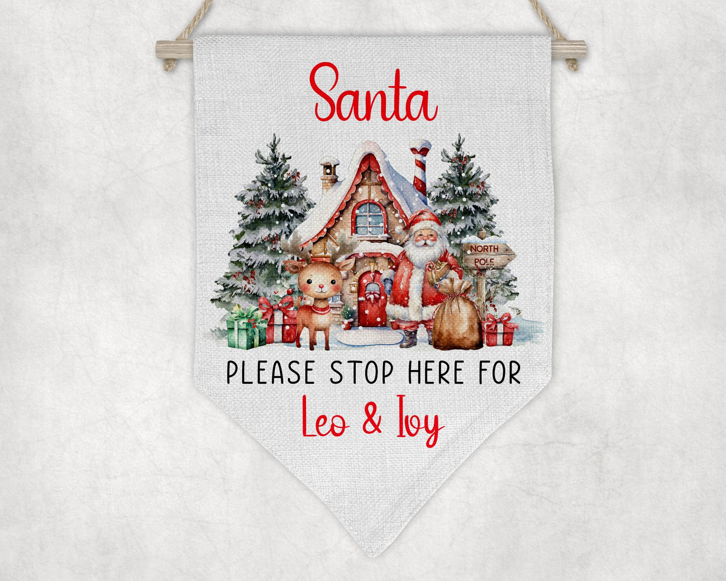 Santa Please Stop Here Sign