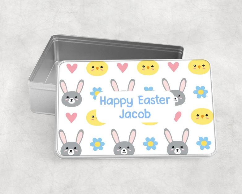 Blue Easter Treat Tin