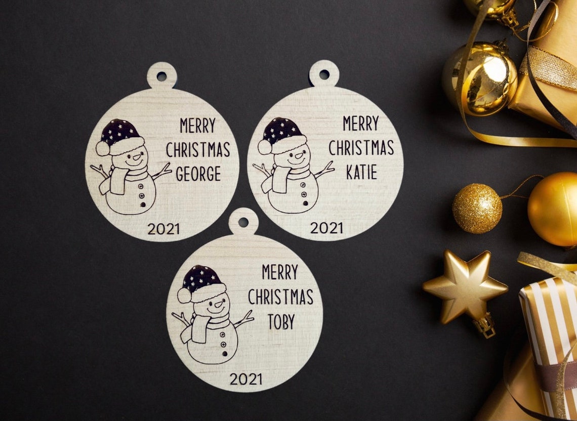 Personalised Snowman Christmas Bauble