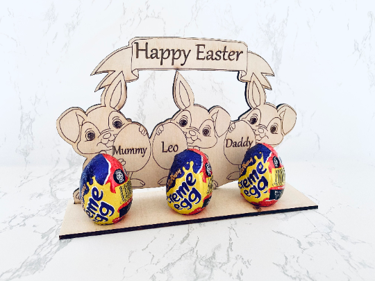 Personalised Easter Bunny Egg Holder (3 Names)