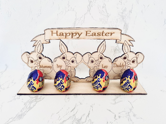 Personalised Easter Bunny Egg Holder (4 Names)