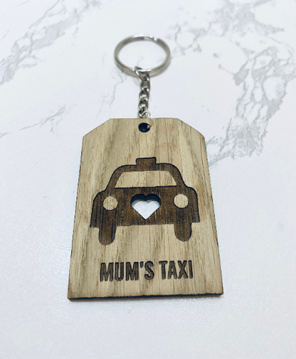 Mum's Taxi Keyring - Personalise with your name