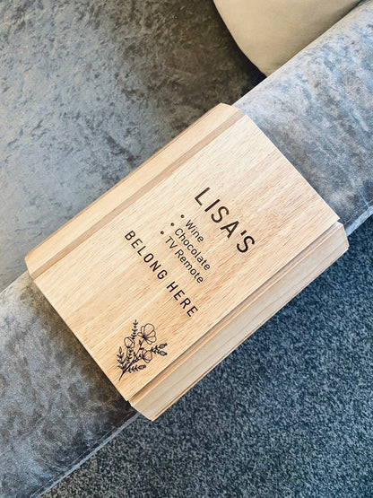 Personalised Wooden Arm Rest Tray